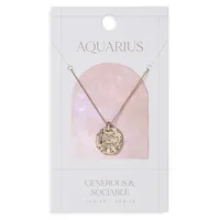 Goldtone & Crystal Aquarius Horoscope Ditzy Necklace