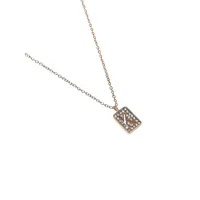 Goldtone & Crystal K Initial Ditzy Pendant Necklace