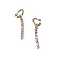Goldtone & Cubic Zirconia Navette Drop Earrings