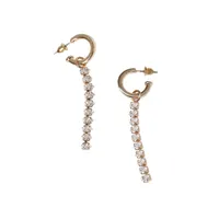 Goldtone & Cubic Zirconia Navette Drop Earrings