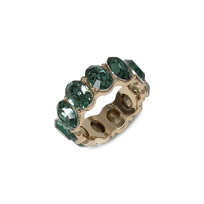 Goldtone & Emerald Oval Stone Ring
