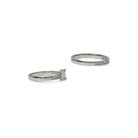 2-Pack Silvertone & Cubic Zirconia Rings