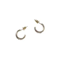 Goldtone & Glass Crystal Pavé Split Mini Hoop Earrings