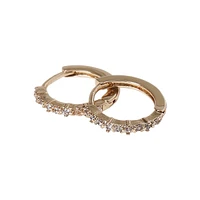 Goldtone & Cubic Zirconia Hoop Earrings