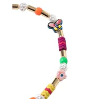 Knotted Goldtone Multi-Bead Chain Bracelet