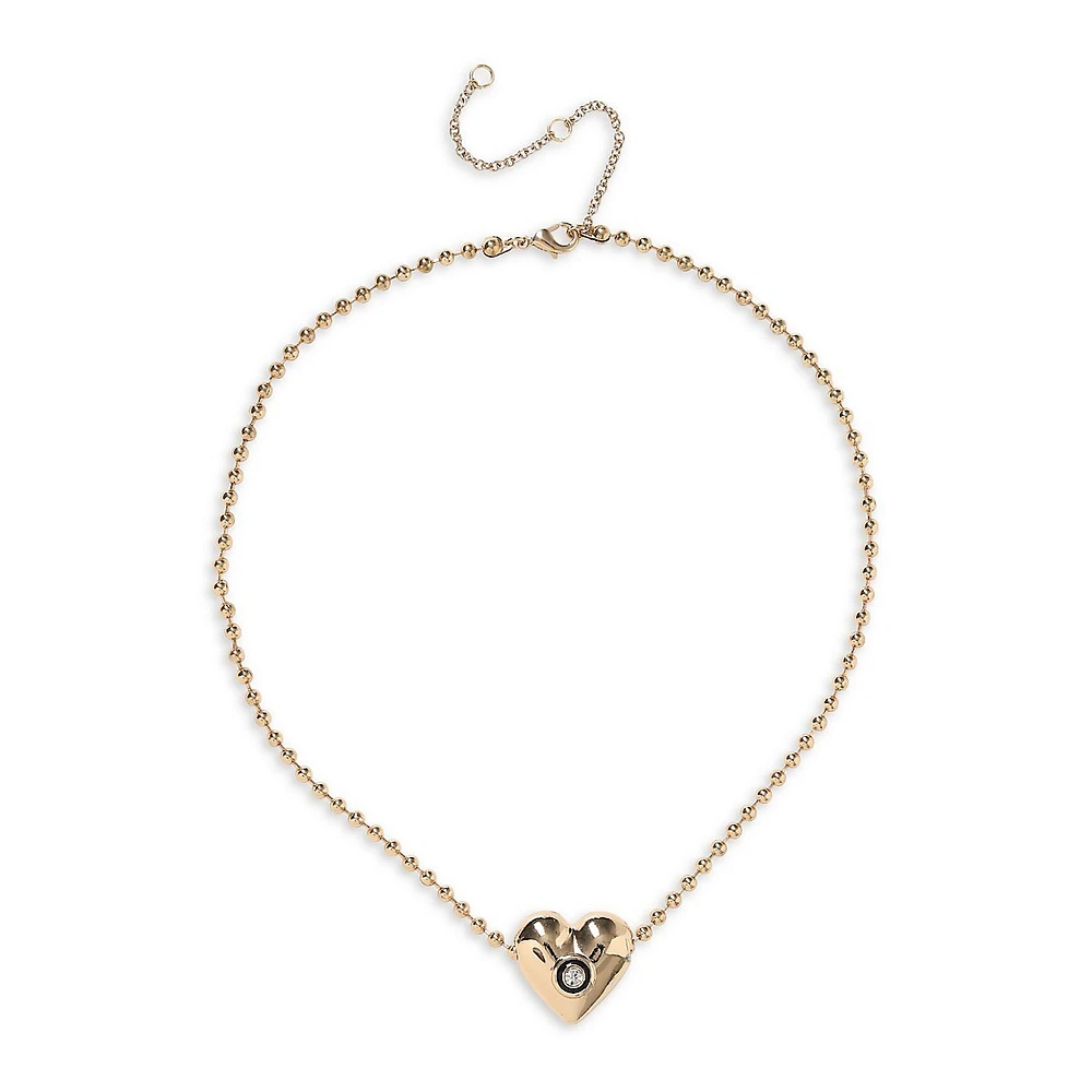 Goldtone Heart Charm Necklace