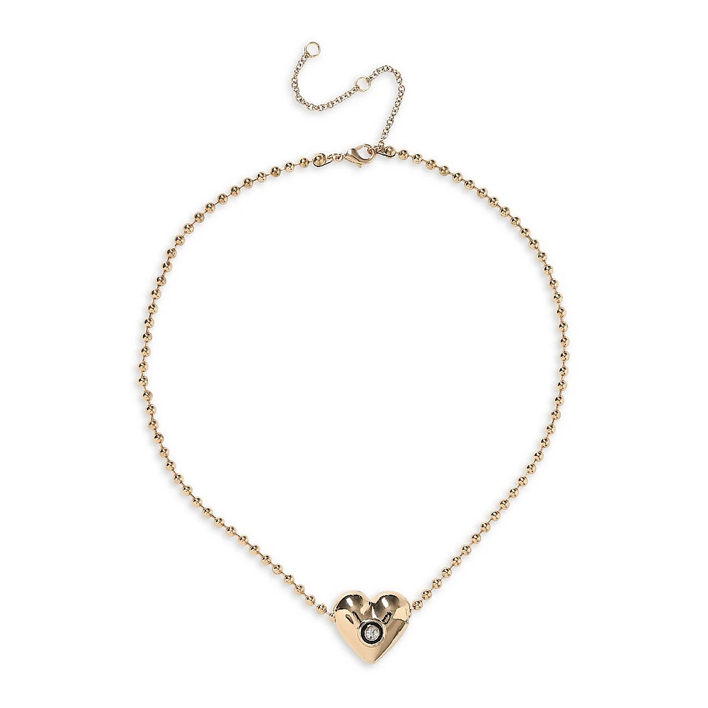 Goldtone Heart Charm Necklace