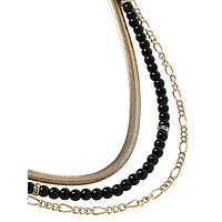 Goldtone & Bead Multi-Layer Necklace