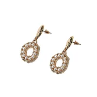 Goldtone and Faux Pearl Drop Earrings