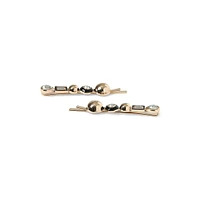 2-Pack Goldtone Crystal Hair Slide Clips