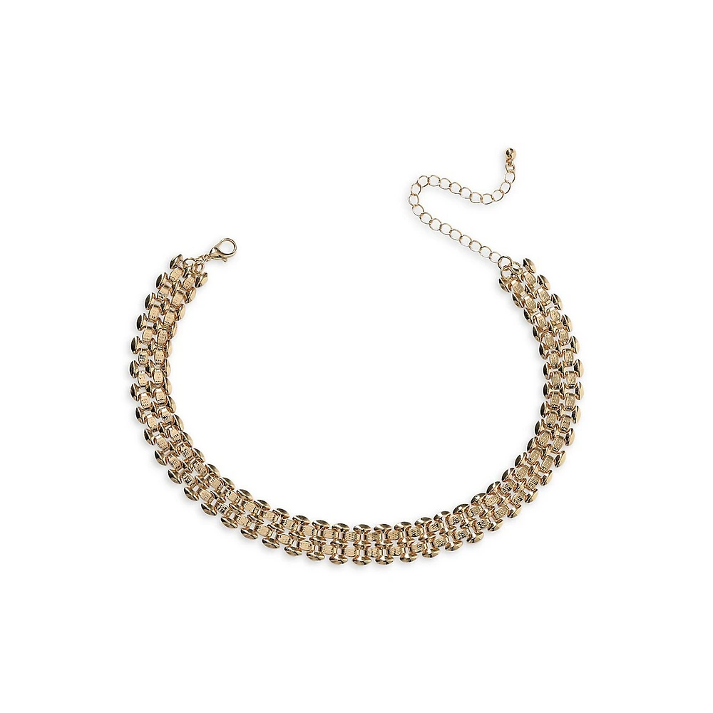 Goldtone Ball Choker Necklace