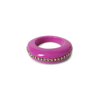 Pink Glass Twist Ring