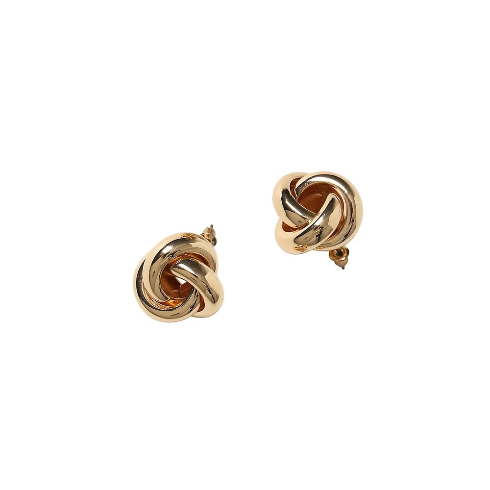 Goldtone Knot Stud Earrings