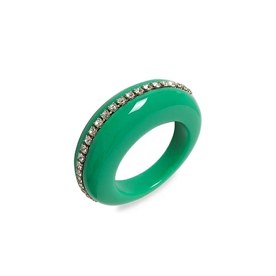 Green Crystal Resin Ring
