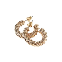 Twisted Goldtone Hoop Earrings