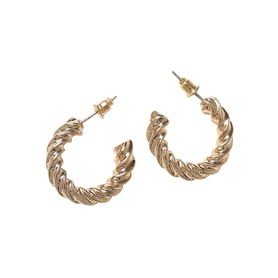 Twisted Goldtone Hoop Earrings