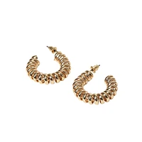 Goldtone Spiral Hoop Earrings