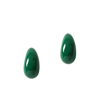 Green Resin Hoop Earrings