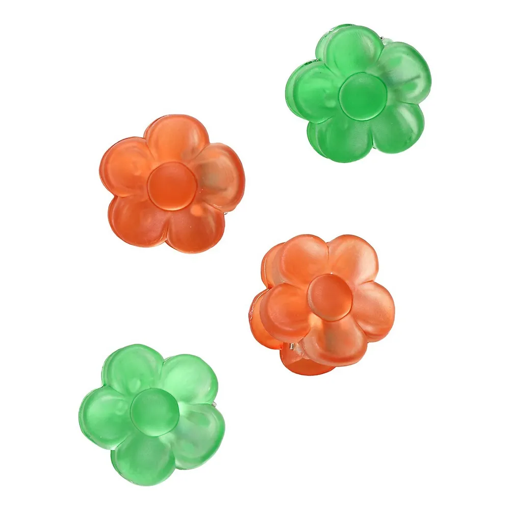 4-Piece Mini Floral Hair Clip Set