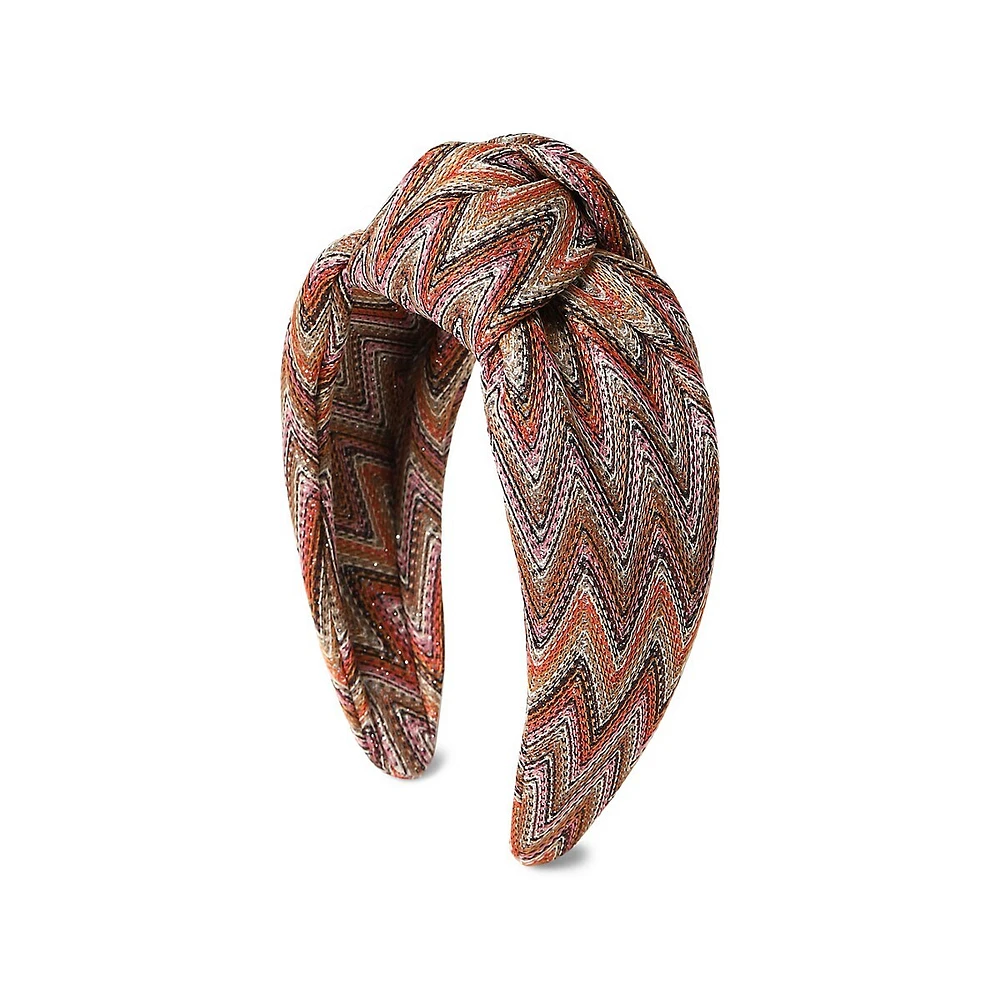 Zigzag-Print Knotted Hair Band