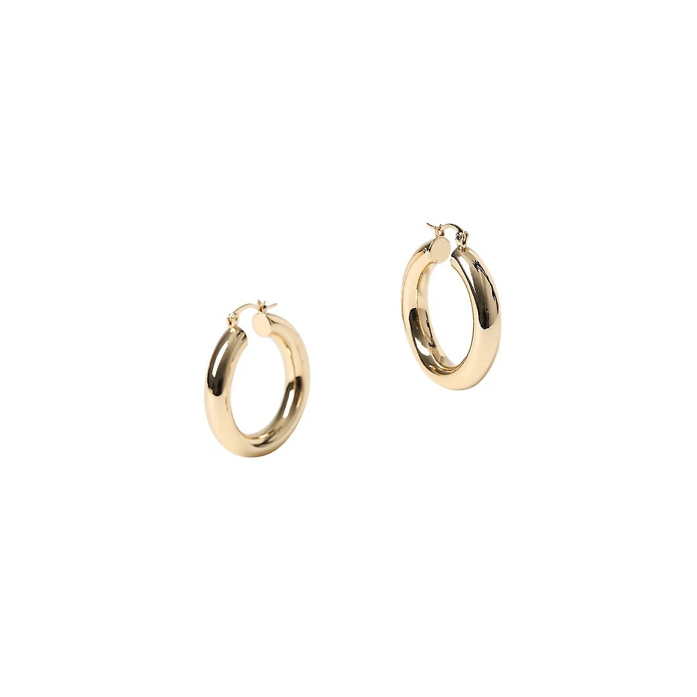 Goldtone Tube Hoop Earrings