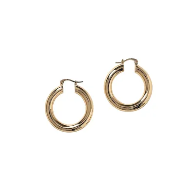 Goldtone Tube Hoop Earrings