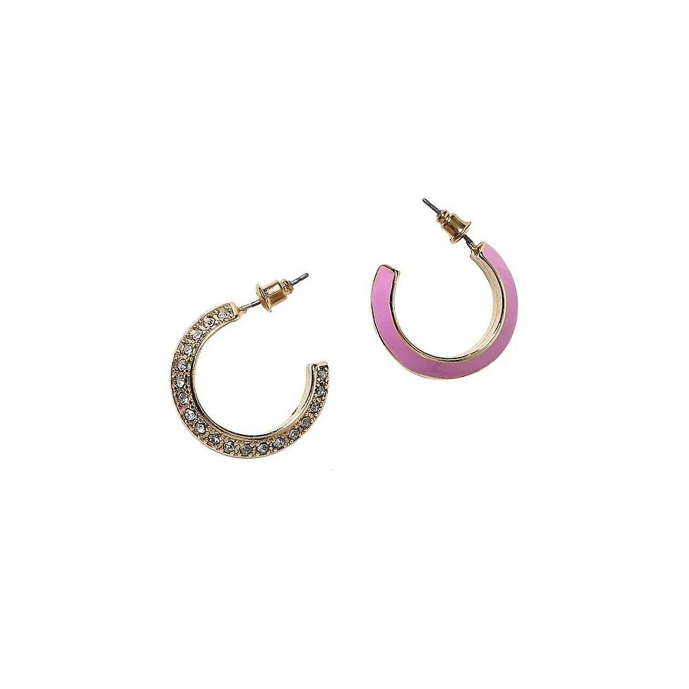 Purple Enamel Crystal Earrings