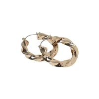 Twist Goldtone Hoop Earrings