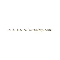 Goldtone & Glass Crystal 9-Pair Earring Set