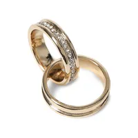 Goldtone and Glass Crystal Twist Ring