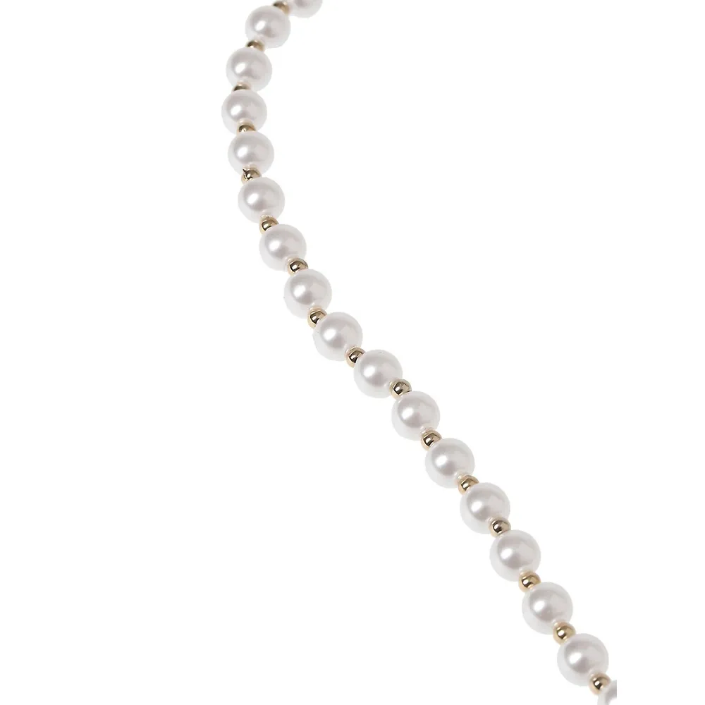 Kid's Goldtone, Faux Pearl & Crystal Shell Necklace