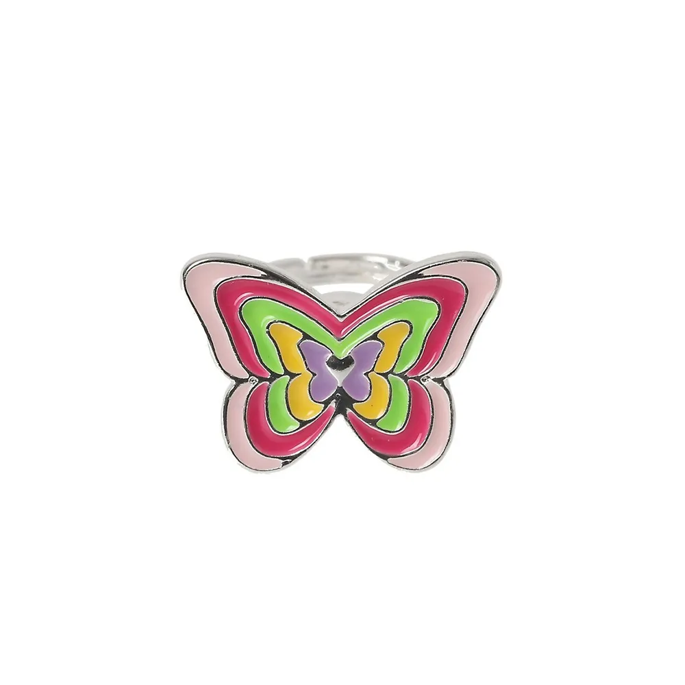 Kid's Silvertone Butterfly Spinner Ring