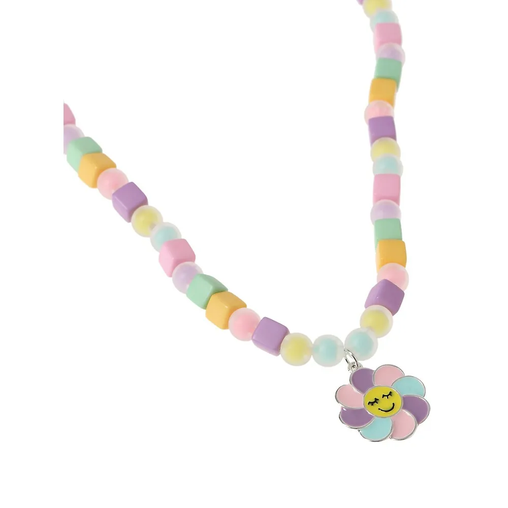 Kid's Silvertone Sunflower Necklace