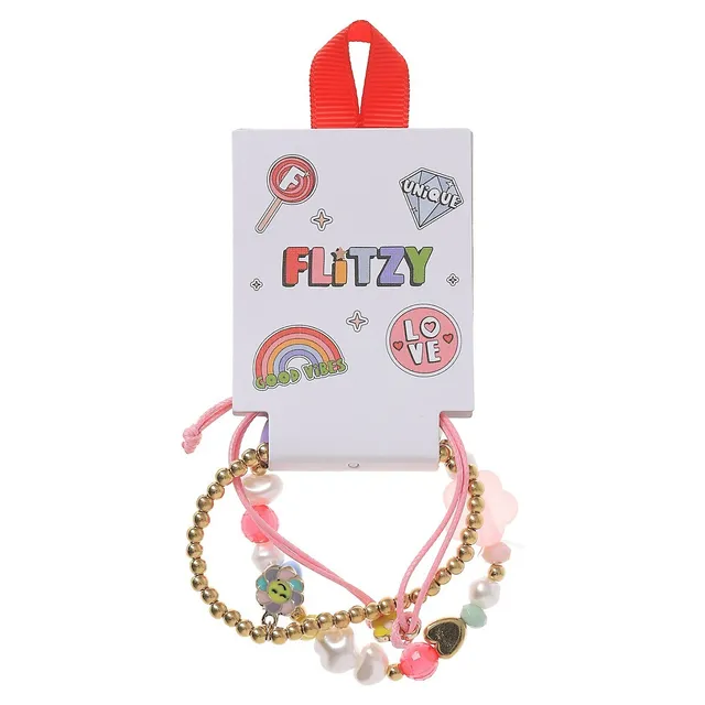 Flitzy Ensemble de 2 bracelets à perles pour enfant