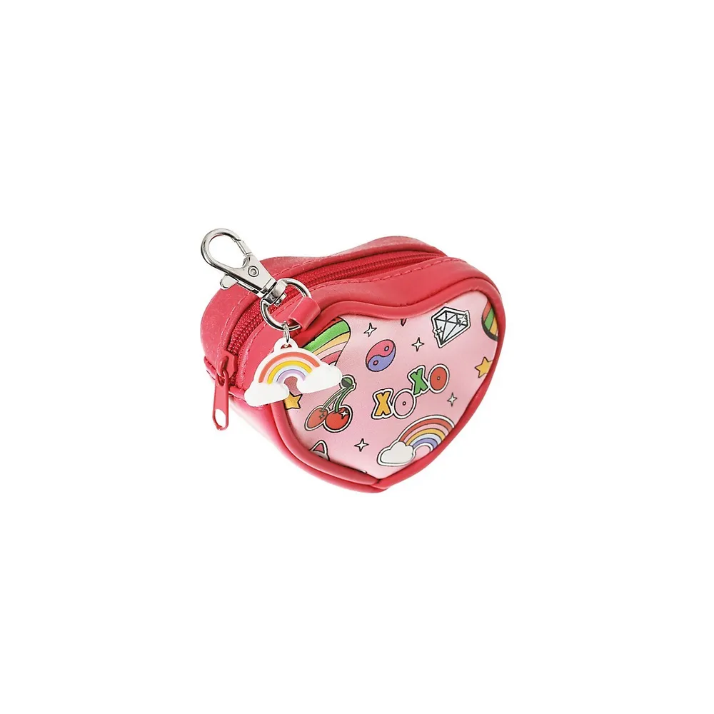 Kid's Printed Heart Purse Charm