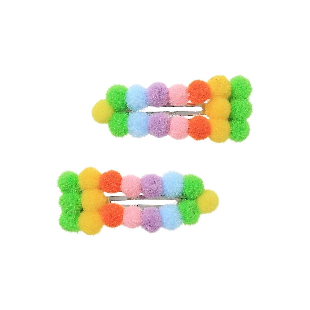 Kid's 2- Piece Pom Pom Clip Set