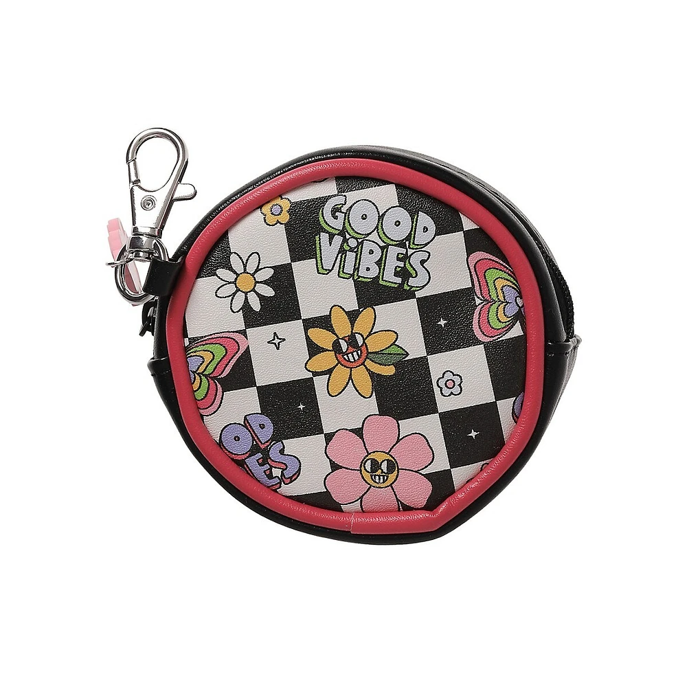 Kid's Printed Checks Purse Charm