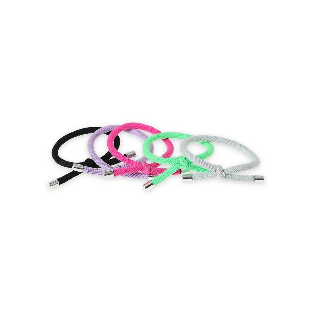 Kid's 5-Piece Bow Ponio Hair Tie Set