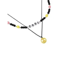 Kid's Black-Tone & Beaded Cool Multirow Necklace