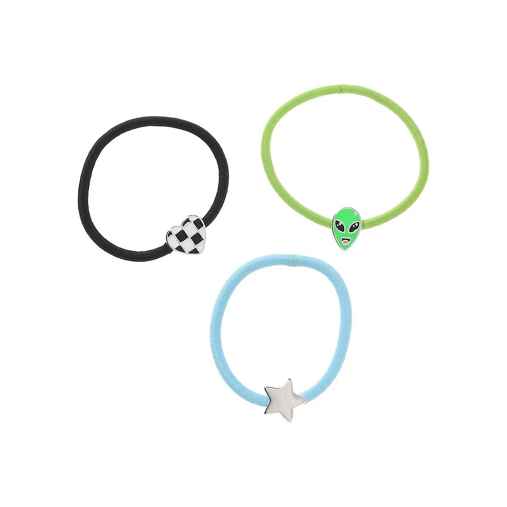 Kid's 3-Piece Alien Motif Hairbands