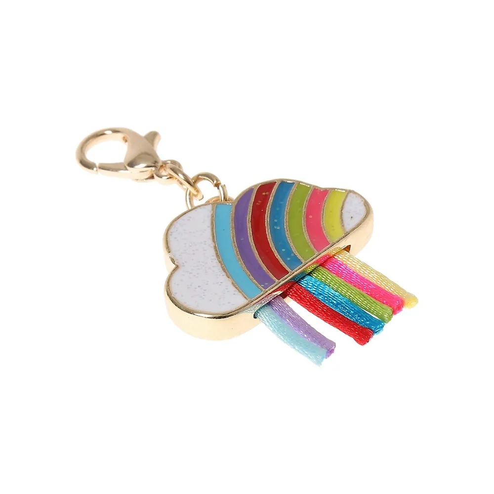 Kid's Goldtone & Fabric Cloud Ribbon Charm