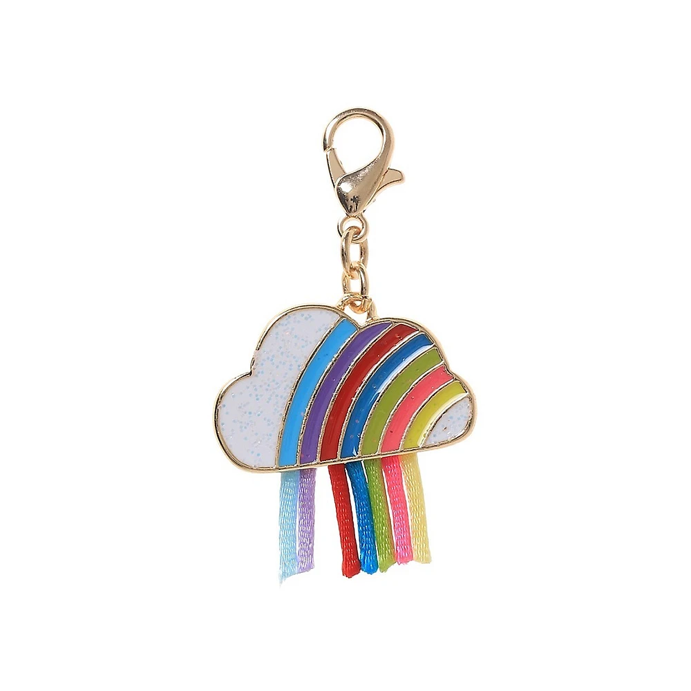 Kid's Goldtone & Fabric Cloud Ribbon Charm