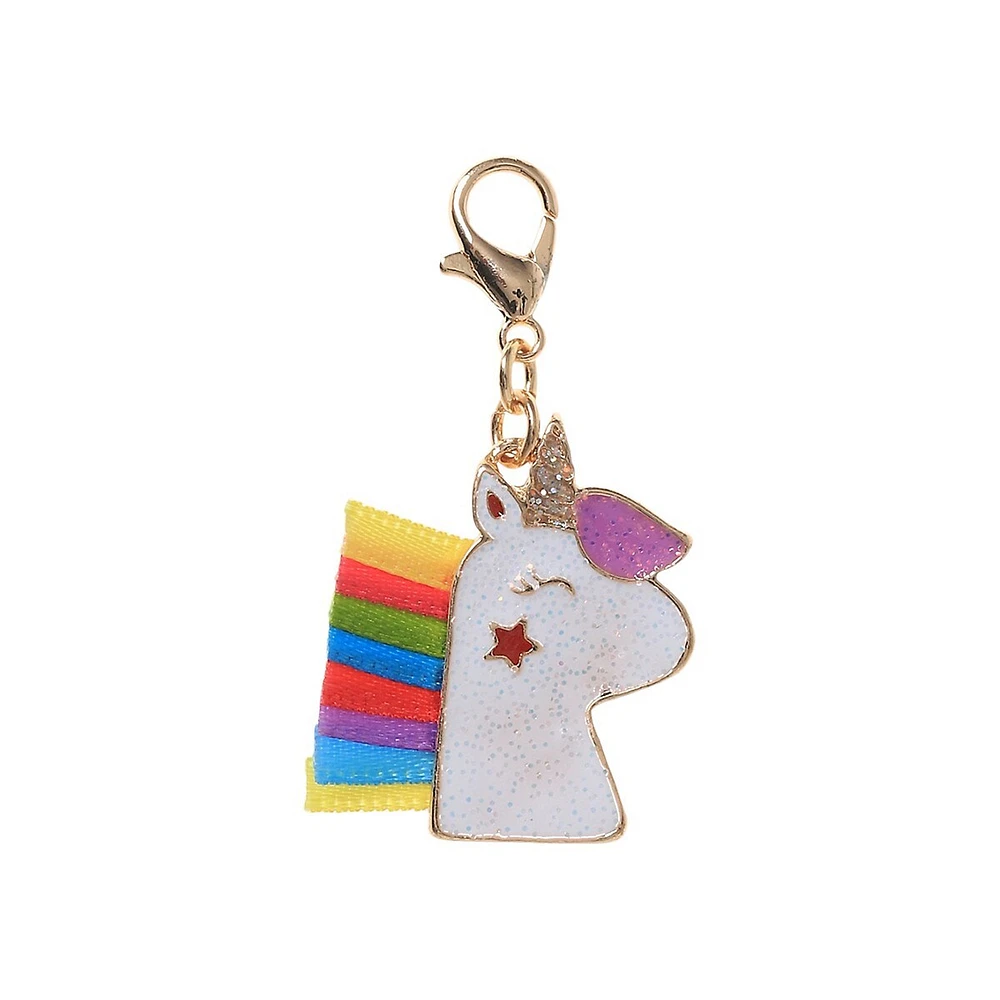 Kid's Goldtone & Fabric Unicorn Ribbon Charm