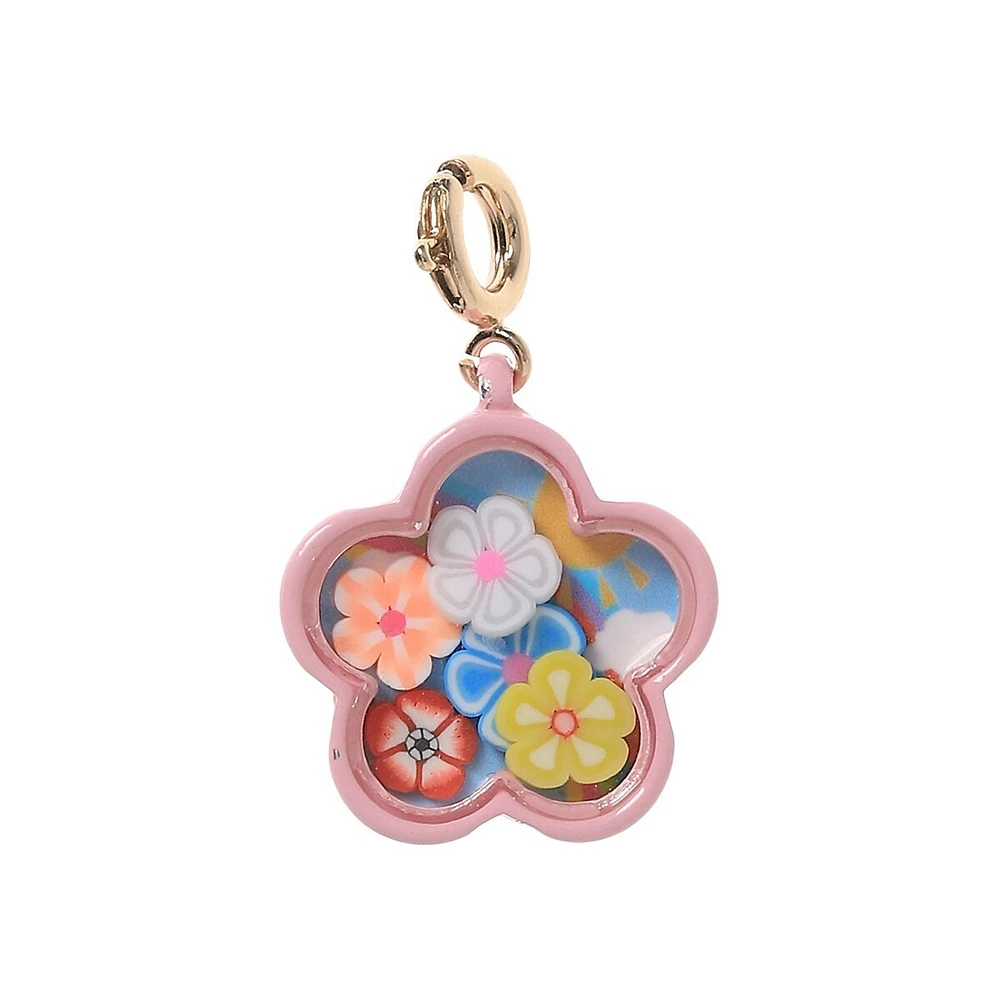 Kid's Goldtone Flower Shaker Charm