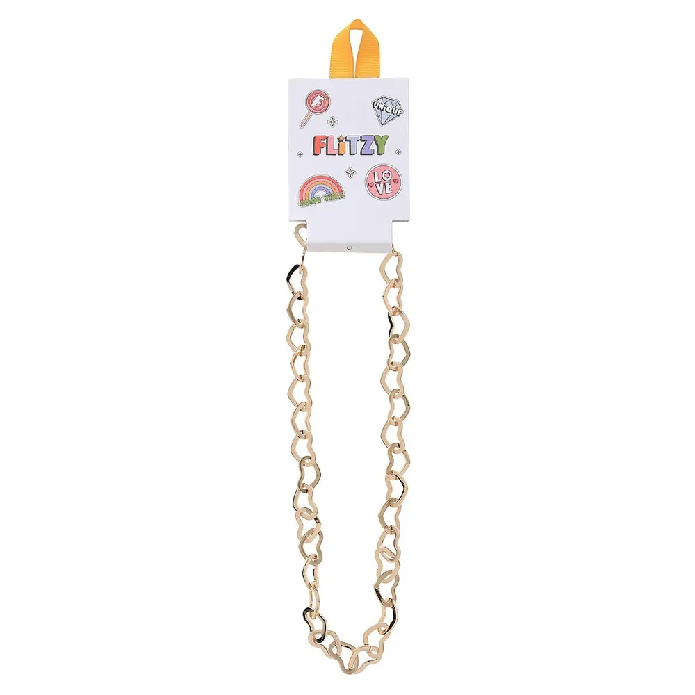 Kid's Goldtone Heart-Link Chain Bracelet