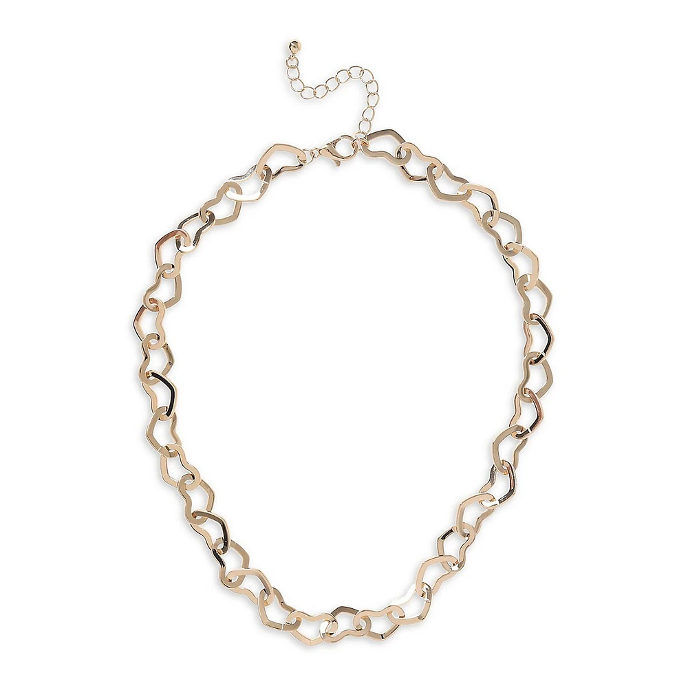 Kid's Goldtone Heart-Link Chain Bracelet