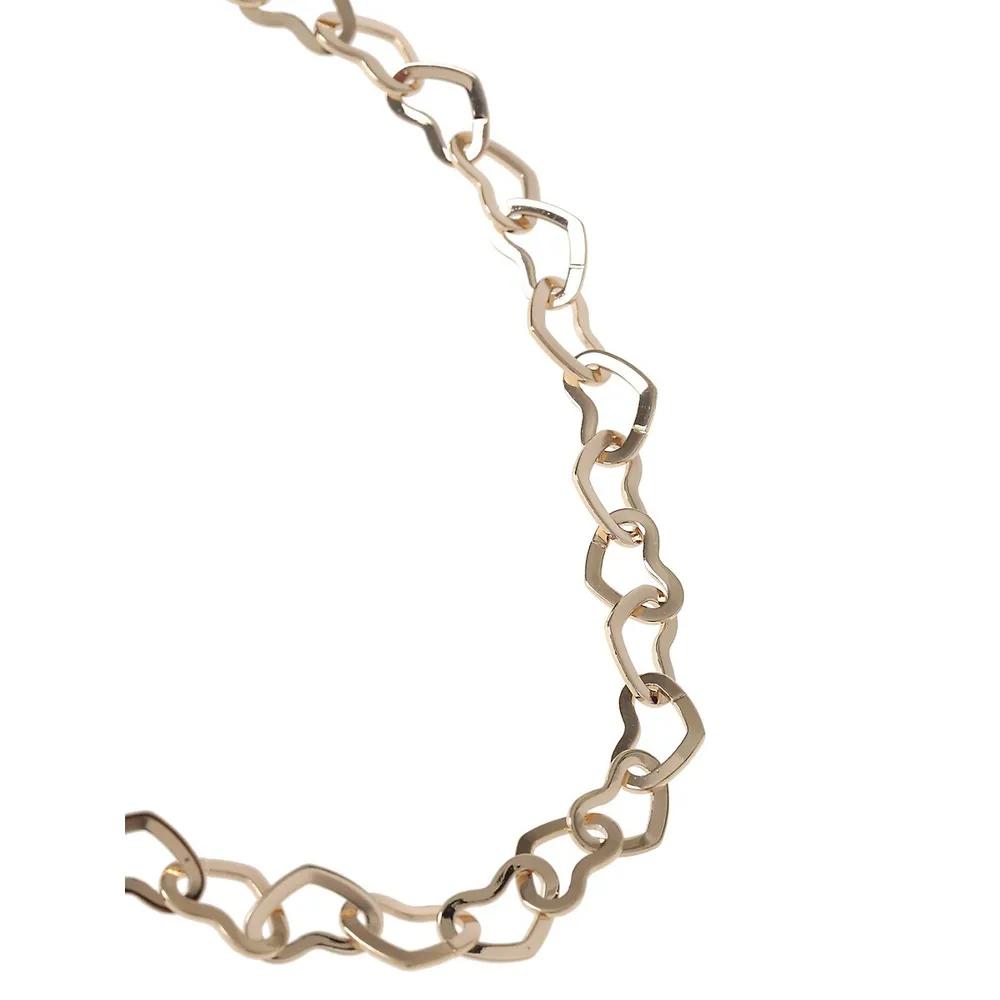 Kid's Goldtone Heart-Link Chain Necklace