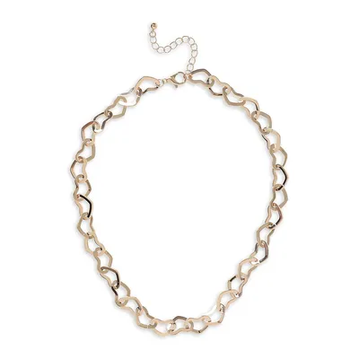 Kid's Goldtone Heart-Link Chain Necklace