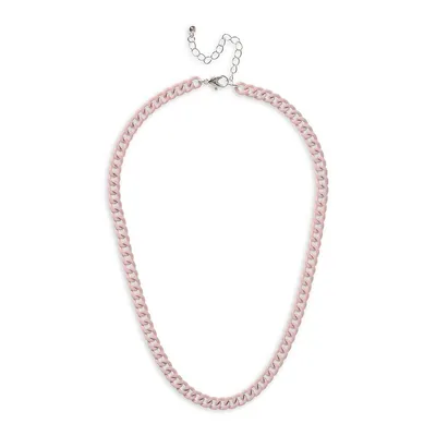 Kid's Pink-Tone Matte Chain Necklace