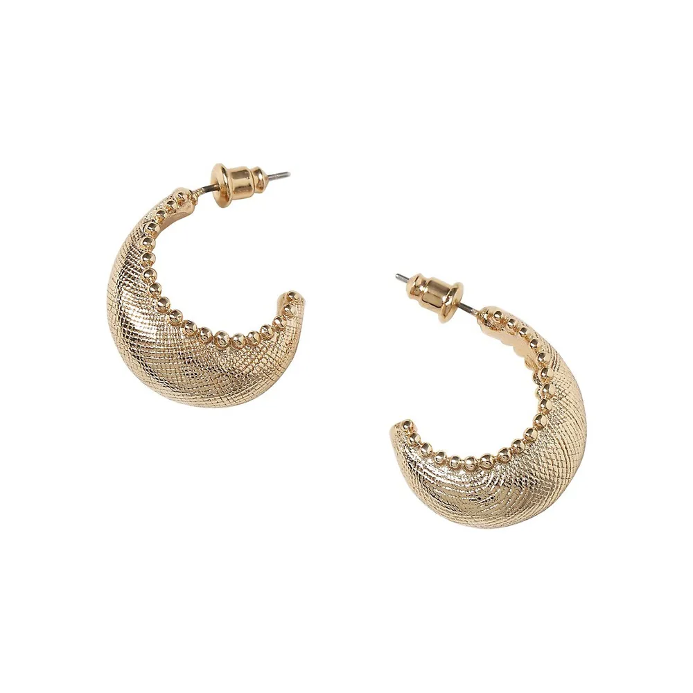 Textured Goldtone Hoop Earrings